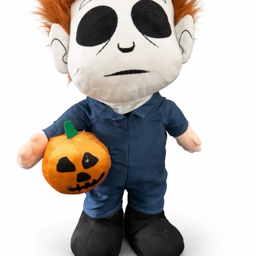 🎃 Michael Myers Halloween Plush Doll w/ Pumpkin – Approx. 15” Tall